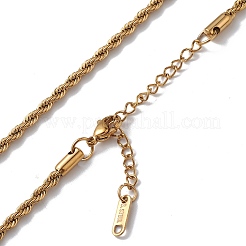 Ion Plating(IP) 304 Stainless Steel Rope Chain Necklace for Men Women&nbsp;NJEW-K245-023A