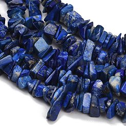 天然石ラピスラズリビーズ連売り  チップ  8~18.5x6.5~10x1.5~7mm  穴：0.7~1mm  約96~130個/連  15.94''（40.5センチメートル）&nbsp;GG-CBAC61B-C04-01