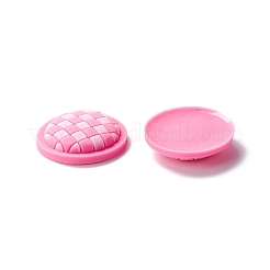 塩ビカボション  ヘアアクセサリー用  格子のある楕円形  ショッキングピンク  29x25x6mm&nbsp;PVC-B001-04A