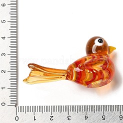 3D 鳥の手作りランプワーク装飾置物  ホームオフィスの装飾のための机の彫像  トマト  28x56x29mm&nbsp;DJEW-C013-03