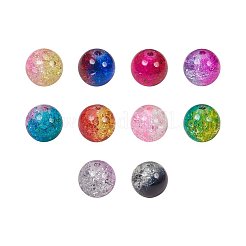 10 Colors Round Transparent Crackle Glass Beads&nbsp;CCG-YW0001-B