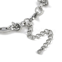 Anti-Tarnish 304 Stainless Steel Oval Link Chain Anklets&nbsp;AJEW-A057-04P