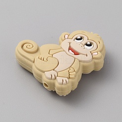 Monkey Food Grade Eco-Friendly Silicone Beads&nbsp;LS-SIL-WH0019-27C