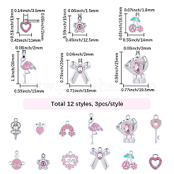 36Pcs 12 Styles Rack Plating Alloy Pendants&nbsp;FIND-SC0021-56