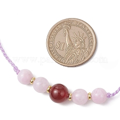 Round Natural Quartz & Carnelian Beaded Necklace & Bracelet & Dangle Earring Sets&nbsp;SJEW-JS01335
