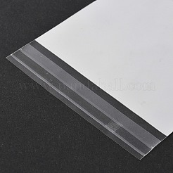 レクタングルセロハンのOPP袋  吊り下げ穴付きトップセルフシールバッグ  ホワイト  12x8x0.01cm  穴：7mm&nbsp;OPC-Z001-01A