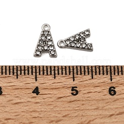 文字304ステンレススチールラインストーンチャーム  ステンレス鋼色  文字a  9.5x6.5x2mm  穴：1mm&nbsp;STAS-H240-24A-P