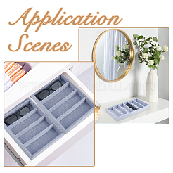 6 Grids Rectangle MDF Covered with Velvet Glasses Organizer Trays&nbsp;CON-WH0110-318A