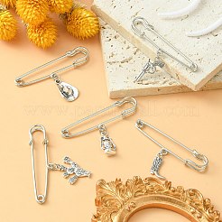 鉄のブローチ  合金ペンダントキルトピン  ブーツ/カウボーイハット/サボテン  アンティークシルバー＆プラチナ  35~39mm&nbsp;JEWB-BR00118