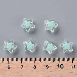 透明なアクリルビーズ  二層ビーズ  多面カット  スター  アクアマリン  10.5x11x7mm  穴：2mm  約1280個/500g&nbsp;TACR-S152-01A-SS2111
