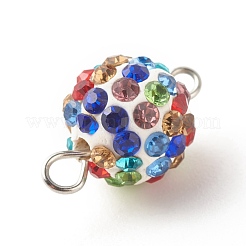 ポリマークレイラインストーンのリンク  304ステンレススチール製金具付き  ラウンド  ミックスカラー  15x9.5mm  穴：2mm&nbsp;PALLOY-JF01328