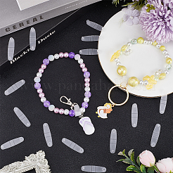 バッジストラップクリップキーチェーンコネクタプラスチックキーチェーンクリップカードホルダー用120個  ひも  キーリング  IDバッジホルダーストラップ  ゴーストホワイト  35x9x0.8mm&nbsp;FIND-SC0007-07