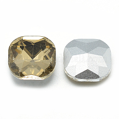 Pointed Back Glass Rhinestone Cabochons&nbsp;RGLA-T032-12x12mm-08
