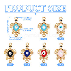 12Pcs 6 Colors Alloy Enamel Connector Rhinestone Settings&nbsp;FIND-TA0004-85