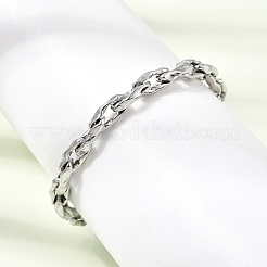5.5mm 304ステンレススチール製ツイストオーバルリンクチェーンブレスレット（男女兼用）  変色なし  ステンレス鋼色  6.77インチ（17.2cm）&nbsp;SA-CBAB767-17C-P
