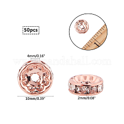 Brass Rhinestone Spacer Beads&nbsp;RB-PH0008-24RG