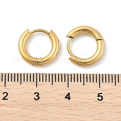 イオンプレーティング（IP）304ステンレススチールハギーフープピアス  316サージカルステンレスピン付き  リング  ゴールドカラー  13x2.5mm  10ゲージ  ピン：0.9mm&nbsp;EJEW-G272-01-8mm-G