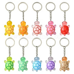 亀の樹脂キーホルダー  プラチナの鉄の指輪付き  レッドオレンジ  10.6cm&nbsp;KEYC-YW00149-01