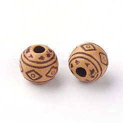 模造ウッドアクリルビーズ  ラウンド  ペルー  7.5mm  穴：2mm&nbsp;X-SACR-Q186-09