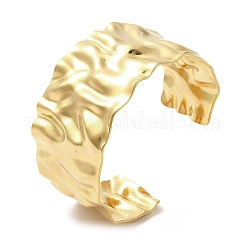 イオンプレーティング(IP) 304 ステンレススチール ワイドオープンカフバングル  女性のためのジュエリー  18KGP本金メッキ  内径：2-1/8~2-3/8インチ（5.4~5.9cm）&nbsp;BJEW-L682-021G