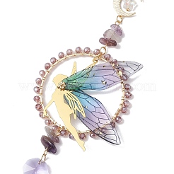 Fairy Brass & Resin Pendant Decorations&nbsp;HJEW-TA00247-02