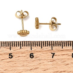 女性用304ステンレススチールスタッドピアス  ゴールドカラー  足跡  5x6mm&nbsp;EJEW-G459-01A-G