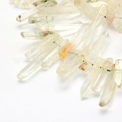 Natural Green Smoky Quartz Beads Strands&nbsp;G-K202-03