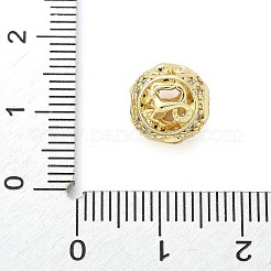 真鍮製マイクロパヴェキュービックジルコニアビーズ  十二星座  18KGP本金メッキ  山羊座  9x9x10mm  穴：2.7mm&nbsp;KK-Z095-04G-10