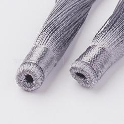 ナイロンタッセルビッグサイズパーツ  銀  120x10mm  穴：5mm&nbsp;HJEW-G010-B08