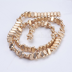 Electroplate Non-magnetic Synthetic Hematite Beads Strands&nbsp;G-J382-4x8x2mm-B-F