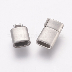 変色しにくい304ステンレススチール製の折りたたみ式留め具  両端が接着されたマグネットクラスプ  長方形  艶消し  ステンレス鋼色  22.5x8x4.5mm  穴：2x6mm&nbsp;STAS-K145-30P