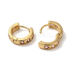 Rack Plating Brass Micro Pave Cubic Zirconia Hoop Earrings&nbsp;EJEW-L224-57G-06