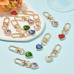 12Pcs 6 Colors Glass Rhinestone Pendant Decorations&nbsp;HJEW-YW00407