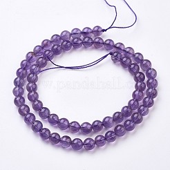 Natural Amethyst Bead Strands&nbsp;G-J376-20-6mm