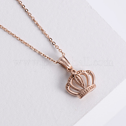 Vintage Style Stainless Steel Crown Pendant Necklaces&nbsp;NM7747