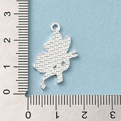 乳がんピンクアウェアネスリボンテーマ合金エナメルペンダント  銀  蝶  25.5x14x1.5mm  穴：1.5mm&nbsp;ENAM-A147-01D