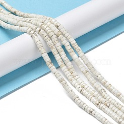 天然石ハウライトビーズ連売り  フラットラウンド/ディスク  ヒシビーズ  4x2~3mm  穴：1mm  約163~166個/連  15.12~15.24''（38.4~38.7センチメートル）&nbsp;X-G-E604-A01-B