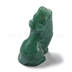 Natural Green Aventurine Wolf Figurine Display Decorations&nbsp;G-PW0007-013F