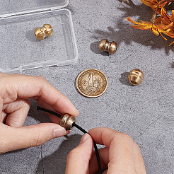 4個 2色 2スタイル 真鍮ヨーロピアンビーズ  大穴ビーズ  グルーブバレル  ミックスカラー  12~12.5x11~14.5mm  穴：5~5.5mm  1pc /カラー&nbsp;KK-UN0001-85