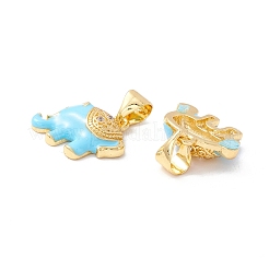 Rack Plating Brass Cubic Zirconia Charms&nbsp;KK-I684-01G-01-RS