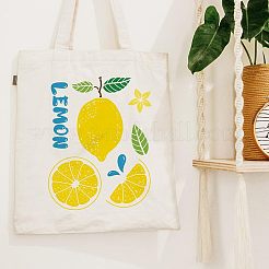 粘着性のシルクスクリーン印刷ステンシル  木に塗るため  DIYデコレーションTシャツ生地  ターコイズ  レモン模様  280x220mm&nbsp;DIY-WH0338-003