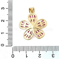 真鍮製マイクロパヴェキュービックジルコニアペンダント  アブソリュートプラスチック模造パール  花のチャーム  カドミウムフリー＆鉛フリー  長持ちメッキ  ラックめっき  ミックスカラー  23.5x21x6mm  穴：5x3.5mm&nbsp;KK-Z150-13G