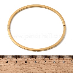 304ステンレススチールラインストーンヒンジ付き女性用バングル  イオンプレーティング（ip）  18KGP本金メッキ  内径：1.93インチ（4.9cm）x2.32インチ（5.9cm）&nbsp;BJEW-D408-16G
