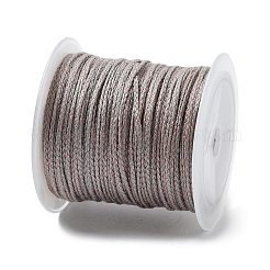 20mポリコットン編み紐  フラット  DIYのジュエリーには  ライトグレー  2x0.7mm  約21.87ヤード（20m）/ロール&nbsp;OCOR-G015-03A-17