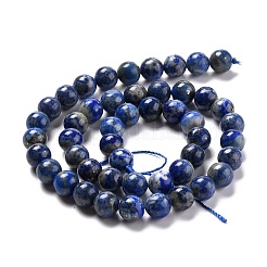 天然なラピスラズリラウンドビーズ連売り  8mm  穴：1mm  約44~48個/連  15インチ&nbsp;G-I181-09-8mm