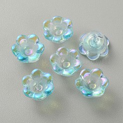手作りランプワークビーズ  ABカラー  スズラン  空色  12x8mm  穴：1.2mm&nbsp;LAMP-CJC0008-16A