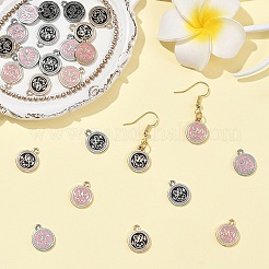 24Pcs 4 Colors Rack Plating Alloy Enamel Pendants&nbsp;ENAM-YW0009-17