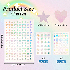 10 個 2 スタイルレーザーペットプラスチックステッカー  混合図形  213x142x0.1mm  ステッカー：10x10mm  5個/スタイル&nbsp;DIY-CP0011-61A