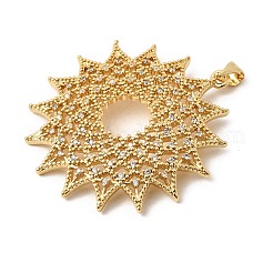 Brass Micro Pave Clear Cubic Zirconia Pendants&nbsp;KK-H267-056G