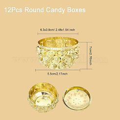 プラスチック製のギフトボックス  プレゼント お菓子 クッキー 収納  ローズ付き中空バレル  ゴールド  5.5x7cm  内径：6.3x3.9のCM&nbsp;CON-WH0087-45